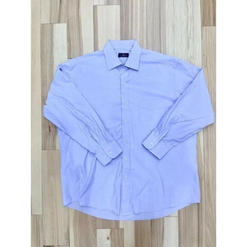 Club Room Lavender Purple Dress Shirt Wrinkle Resistant 17 32/33